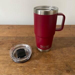 NWOT- YETI Red Rambler with Stonghold Lid- Locking Lid- 20oz